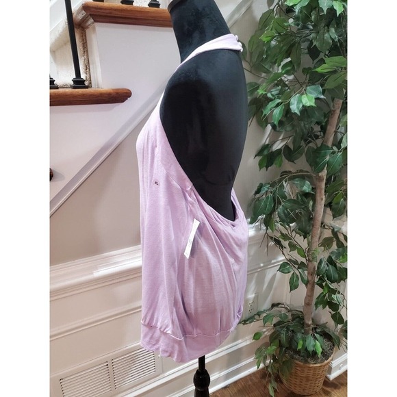 NY & C Women's Purple 100% Rayon Sleeveless Halter Neck Pleated Top Blouse XL - Picture 6 of 14